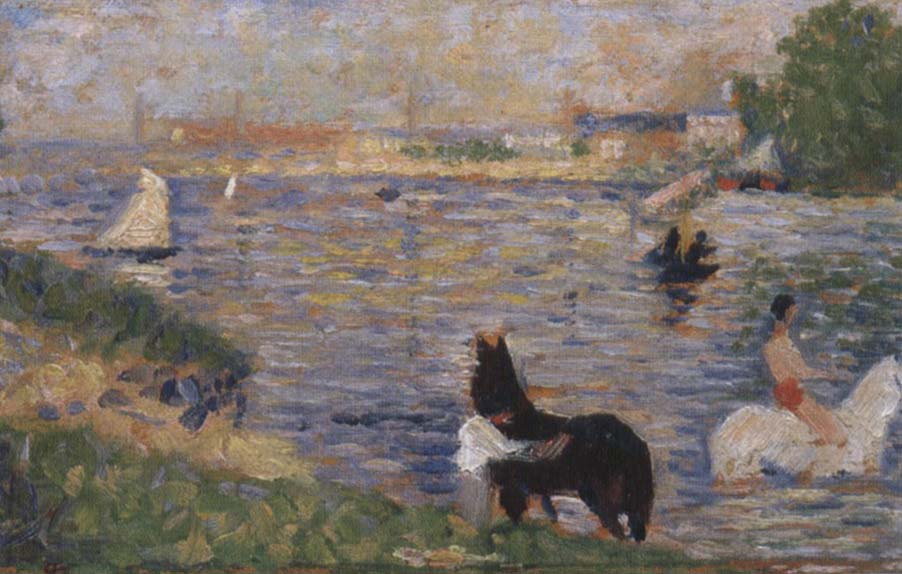 Horses in the Seine